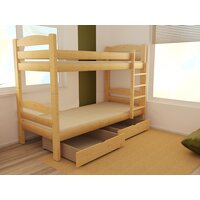 Dětská patrová postel z MASIVU 200x90cm SE ŠUPLÍKY - PP015