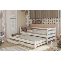 Dětská postel z masivu borovice ZUZANA s přistýlkou a šuplíky - 200x90 cm - přírodní