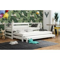 Dětská postel z masivu borovice RICHARD se dvěma přistýlkami - 200x90 cm - bílá