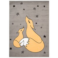 Dětský kusový koberec LUNA Lišky - šedý