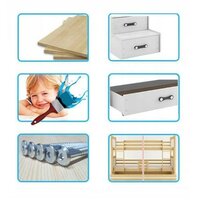 Dětská patrová postel s rozšířeným spodním lůžkem a přistýlkou MAXÍK 3 bílo-modrá- 200x120 cm