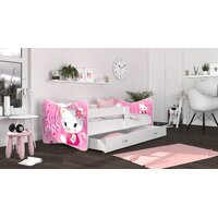 SKLADEM: Dětská postel THOMAS se šuplíkem - 180x80 cm - HELLO KITTY - růžová