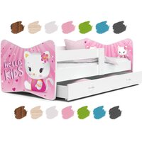 SKLADEM: Dětská postel THOMAS se šuplíkem - 180x80 cm - HELLO KITTY - růžová