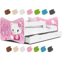 SKLADEM: Dětská postel THOMAS se šuplíkem - 180x80 cm - HELLO KITTY - růžová