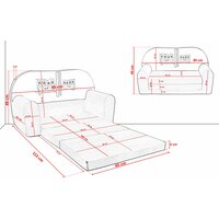 Dětská rozkládací MINI pohovka MYŠKY MINNIE - šedá