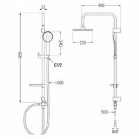 Sestava: Termostatická baterie CUBE + sprchová hlavice PG7 20OX