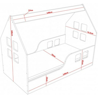 Dětská domečková postel HAPPY HOUSE - Okno 2 - 140x70 cm (12 barev) + matrace ZDARMA
