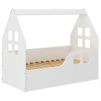 Dětská domečková postel KIDHOUSE - šedá - pravá - 140x70 cm + matrace