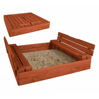 Dětské pískoviště z masivu s lavičkami - uzavíratelné - teak