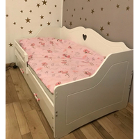 Dětská srdíčková postel JULIETA se šuplíkem 160x80 cm - bílá