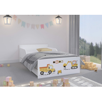 Dětská postel FILIP - STAVEBNÍ STROJE 180x90 cm