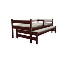 SKLADEM: Dětská postel s výsuvnou přistýlkou z MASIVU 200x90cm SE ŠUPLÍKY - DPV017 - šedá