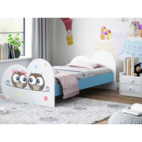 Dětská postel ZAMILOVANÉ SOVIČKY 160x80 cm (11 barev) + matrace ZDARMA