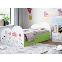 Dětská postel ZAMILOVANÉ KOČIČKY 160x80 cm, se šuplíkem (11 barev) + matrace ZDARMA