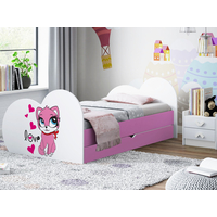 Dětská postel ZAMILOVANÉ KOŤÁTKO 160x80 cm, se šuplíkem (11 barev) + matrace ZDARMA