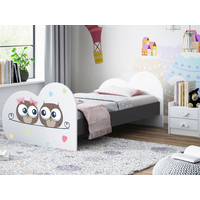 Dětská postel ZAMILOVANÉ SOVIČKY 180x90 cm (11 barev) + matrace ZDARMA