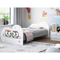 Dětská postel ZAMILOVANÉ SOVIČKY 180x90 cm (11 barev) + matrace ZDARMA