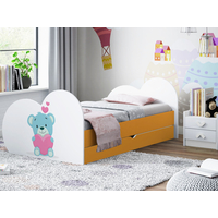 Dětská postel MEDVÍDEK 180x90 cm, se šuplíkem (11 barev) + matrace ZDARMA