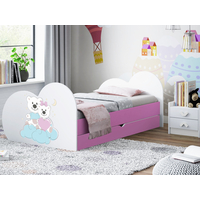 Dětská postel ZAMILOVANÍ MEDVÍDCI 180x90 cm, se šuplíkem (11 barev) + matrace ZDARMA