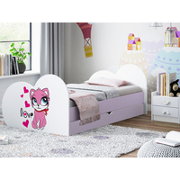 Dětská postel ZAMILOVANÉ KOŤÁTKO 190x90 cm, se šuplíkem (11 barev) + matrace ZDARMA
