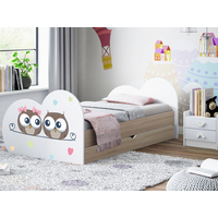 Dětská postel ZAMILOVANÉ SOVIČKY 190x90 cm, se šuplíkem (11 barev) + matrace ZDARMA
