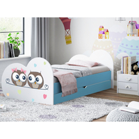 Dětská postel ZAMILOVANÉ SOVIČKY 200x90 cm, se šuplíkem (11 barev) + matrace ZDARMA
