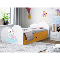 Dětská postel ZAMILOVANÍ MEDVÍDCI 200x90 cm, se šuplíkem (11 barev) + matrace ZDARMA