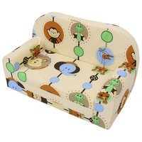 Dětská rozkládací MINI pohovka ZOO žlutá