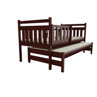 Dětská postel s výsuvnou přistýlkou z MASIVU 200x80cm SE ŠUPLÍKY - DPV004
