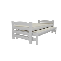 Dětská postel s výsuvnou přistýlkou z MASIVU 200x90cm SE ŠUPLÍKY - DPV009
