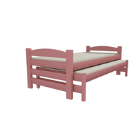 Dětská postel s výsuvnou přistýlkou z MASIVU 200x90cm bez šuplíku - DPV009