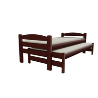 Dětská postel s výsuvnou přistýlkou z MASIVU 200x90cm SE ŠUPLÍKY - DPV010