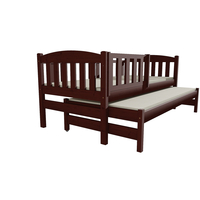 Dětská postel s výsuvnou přistýlkou z MASIVU 200x80cm bez šuplíku - DPV013