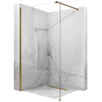 Koupelnová pevná zástěna MAXMAX Rea AERO 80 cm - zlatá - čiré sklo