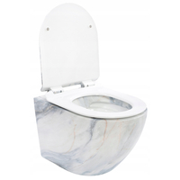 Závěsné WC MAXMAX Rea CARLOS RIMLESS - dekor kamene + Duroplast sedátko slim