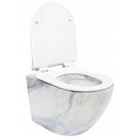 Závěsné WC MAXMAX Rea CARLOS RIMLESS - dekor kamene + Duroplast sedátko slim