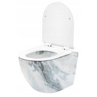 Závěsné WC MAXMAX Rea CARLOS RIMLESS - dekor kamene granit + Duroplast sedátko slim
