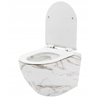 Závěsné WC MAXMAX Rea CARLOS RIMLESS - dekor Lava + Duroplast sedátko slim