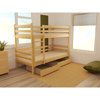 Dětská patrová postel z MASIVU 200x80cm se šuplíky - PP008