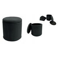 Taburet PLAZA s úložným prostorem - černý