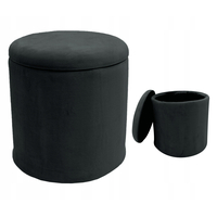 Taburet PLAZA s úložným prostorem - černý