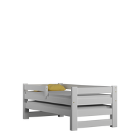 SKLADEM: Dětská postel z masivu PAVLÍK TRIO - 190x80/180x80 cm - bezbarvý lak + 2 matrace + zábrana