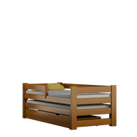SKLADEM: Dětská postel z masivu PAVLÍK TRIO - 190x80/180x80 cm - bezbarvý lak + 2 matrace + zábrana