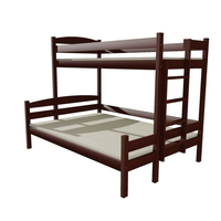 Dětská patrová postel s rozšířeným spodním lůžkem z MASIVU 200x90cm SE ŠUPLÍKY - PPS001