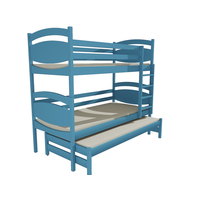 Dětská patrová postel s přistýlkou z MASIVU 200x80cm SE ŠUPLÍKY - PPV003