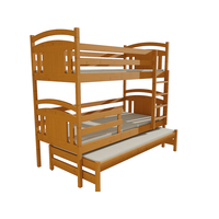 Dětská patrová postel s přistýlkou z MASIVU 200x90cm SE ŠUPLÍKY - PPV006