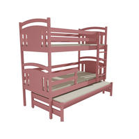 Dětská patrová postel s přistýlkou z MASIVU 180x80cm SE ŠUPLÍKY - PPV006
