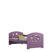SKLADEM: Dětská postel z masivu LOMI bez šuplíku - 160x80 cm - bezbarvý lak + odnímatelná bariéra + matrace kokos/molitan