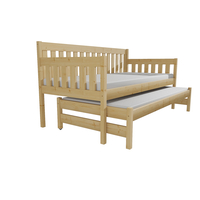 Dětská postel s výsuvnou přistýlkou z MASIVU 180x80cm SE ŠUPLÍKY - M06