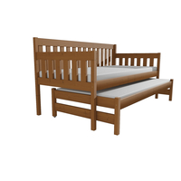 Dětská postel s výsuvnou přistýlkou z MASIVU 180x80cm SE ŠUPLÍKY - M06